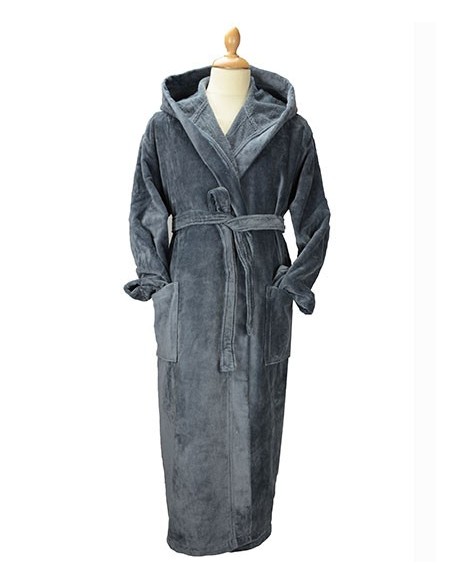 A-AR029-DeLuxe Velour Bathrobe with hood