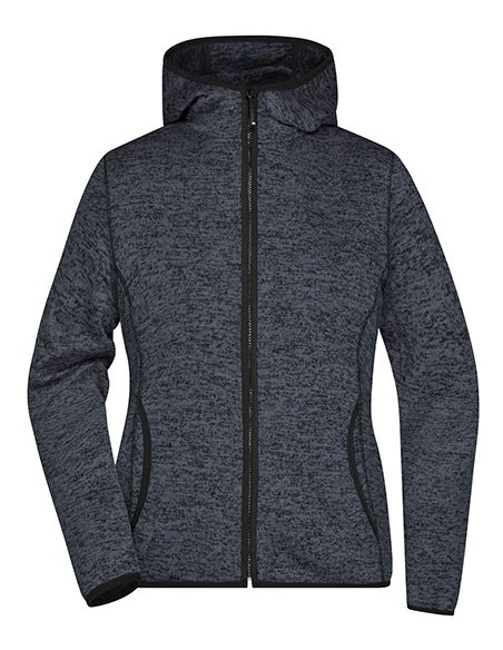 J-JN588-Ladies Knitted Fleece Hoody