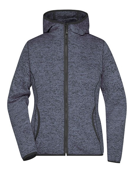 J-JN588-Ladies Knitted Fleece Hoody