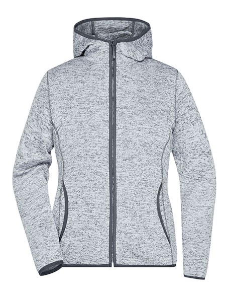 J-JN588-Ladies Knitted Fleece Hoody