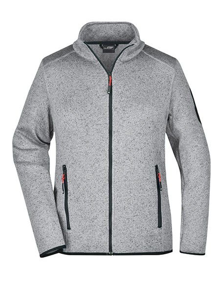 J-JN761-Ladies Knitted Fleece Jacket