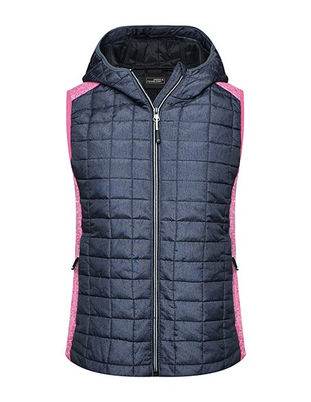 J-JN767-Ladies Knitted Hybrid Vest