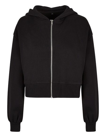 B-BY237-Ladies Short Oversized Zip Jacket