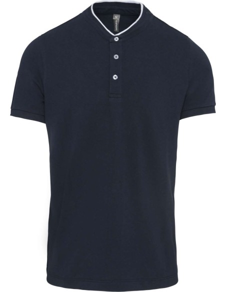K-KA223-MEN'S SHORT SLEEVE POLO SHIRT WITH MANDARIN COLLAR