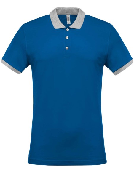 K-KA258-Polo piqué bicolore homme