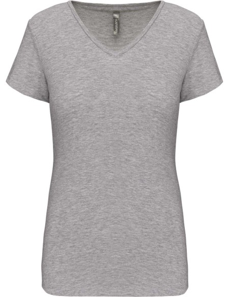 K-KA3015-LADIES' SHORT-SLEEVED V-NECK T-SHIRT
