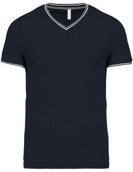 K-KA374-MEN'S PIQUÉ KNIT V-NECK T-SHIRT
