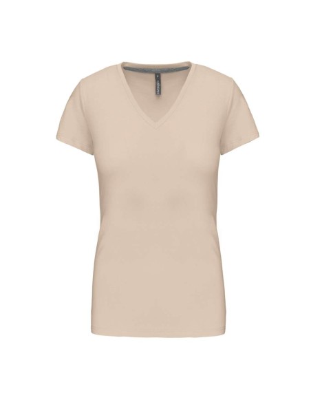 K-KA381-T-shirt col V manches courtes femme