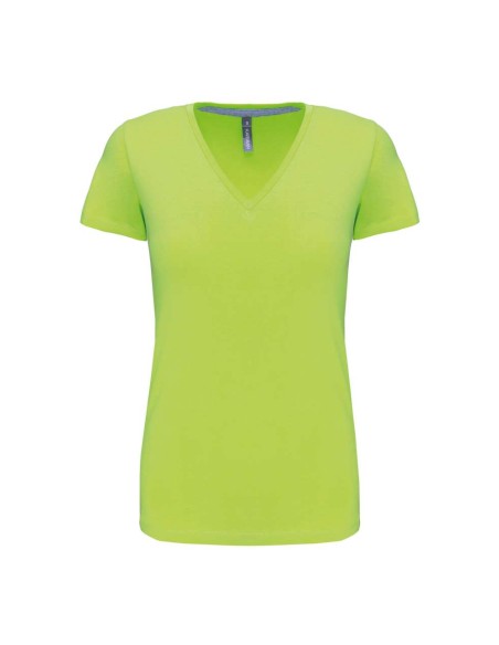 K-KA381-T-shirt col V manches courtes femme