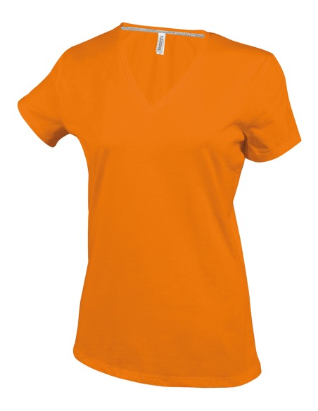 K-KA381-T-shirt col V manches courtes femme