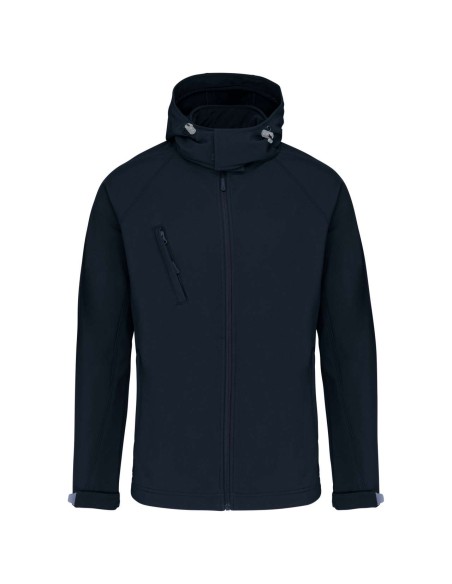 K-KA413-MEN'S DETACHABLE HOODED SOFTSHELL JACKET