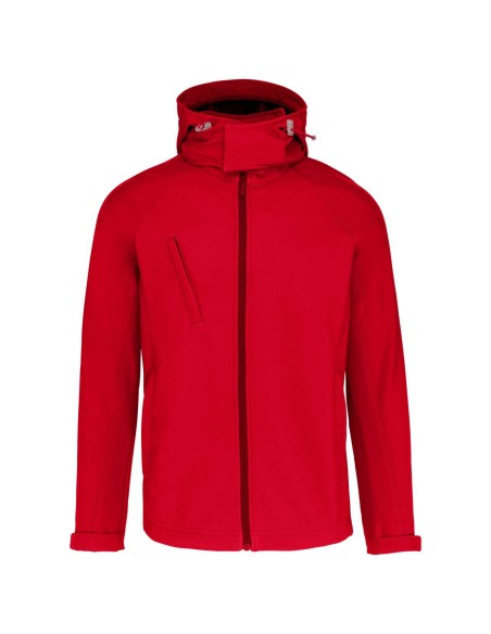K-KA413-MEN'S DETACHABLE HOODED SOFTSHELL JACKET