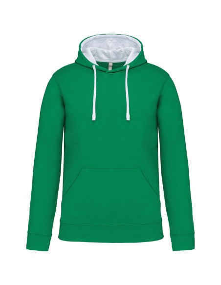 K-KA446-MEN'S CONTRAST HOODED SWEATSHIRT