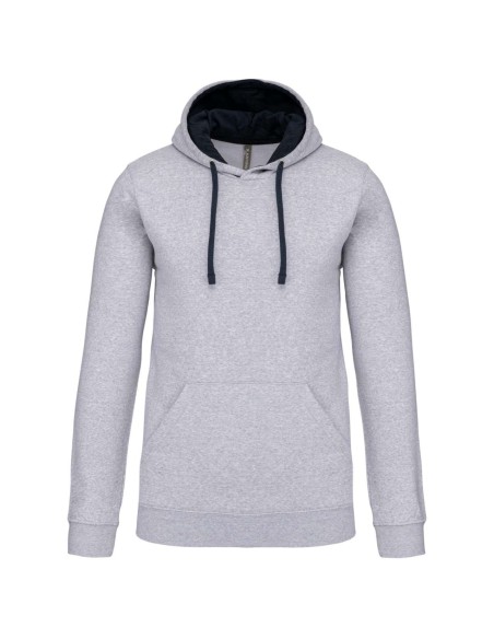 K-KA446-MEN'S CONTRAST HOODED SWEATSHIRT