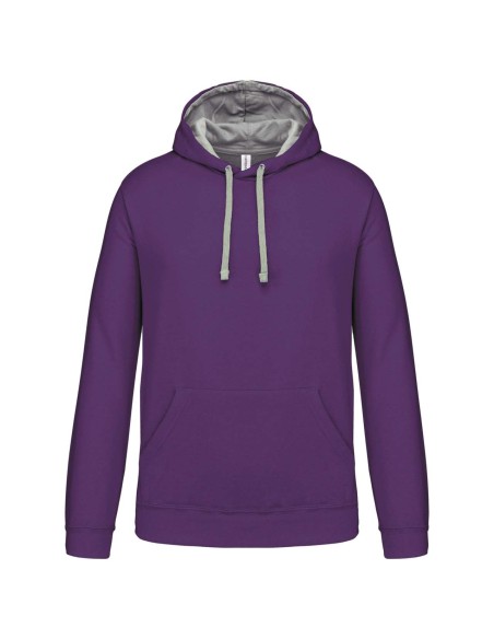 K-KA446-MEN'S CONTRAST HOODED SWEATSHIRT