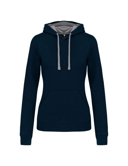 K-KA465-LADIES’ CONTRAST HOODED SWEATSHIRT