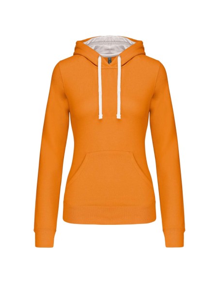 K-KA465-LADIES’ CONTRAST HOODED SWEATSHIRT