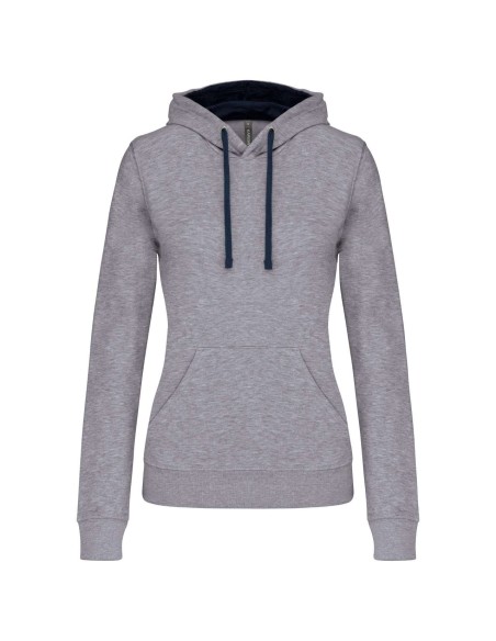 K-KA465-LADIES’ CONTRAST HOODED SWEATSHIRT