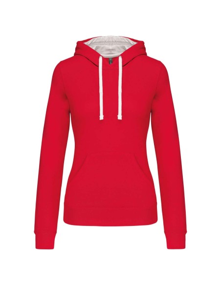 K-KA465-LADIES’ CONTRAST HOODED SWEATSHIRT