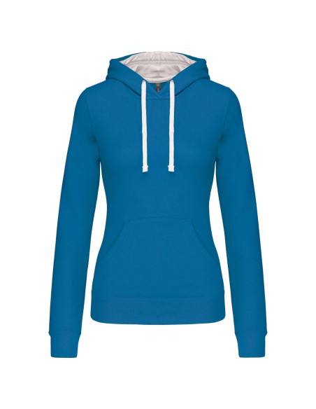 K-KA465-LADIES’ CONTRAST HOODED SWEATSHIRT