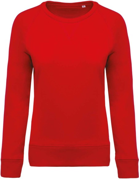 K-KA481-LADIES’ ORGANIC COTTON CREW NECK RAGLAN SLEEVE SWEATSHIRT