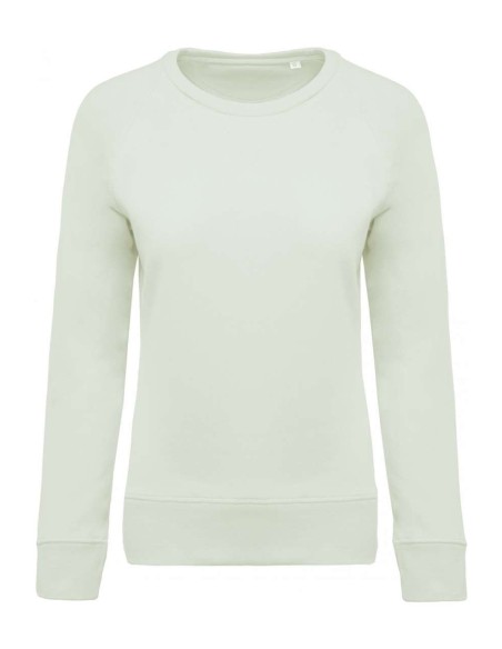 K-KA481-LADIES’ ORGANIC COTTON CREW NECK RAGLAN SLEEVE SWEATSHIRT