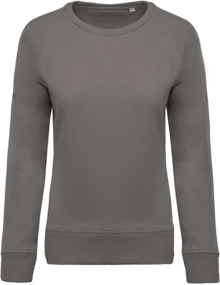 K-KA481-LADIES’ ORGANIC COTTON CREW NECK RAGLAN SLEEVE SWEATSHIRT