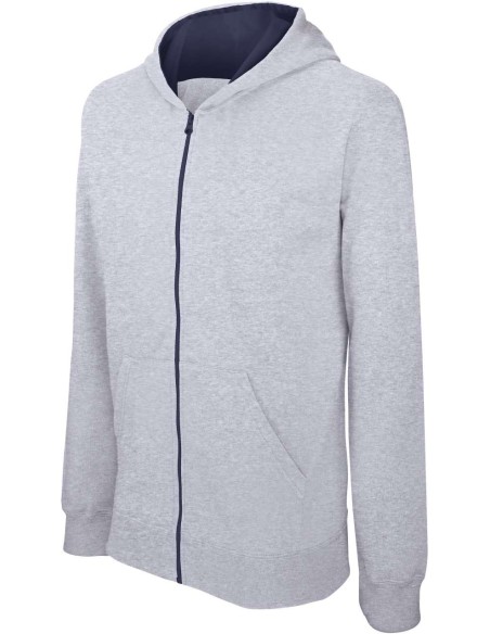 K-KA486-KIDS' FULL ZIP HOODED SWEATSHIRT