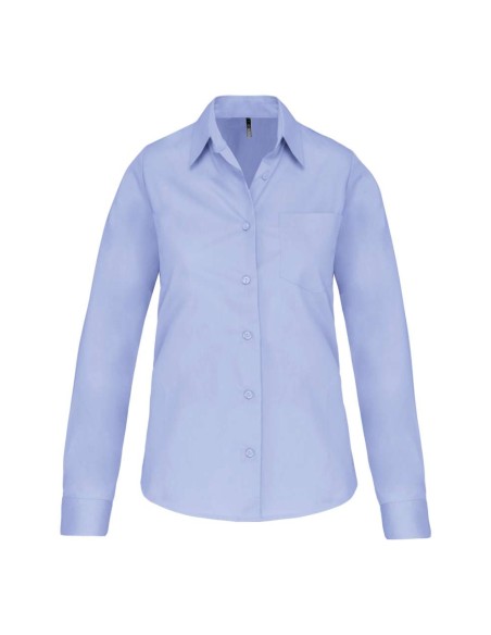 K-KA542-LADIES' LONG-SLEEVED COTTON POPLIN SHIRT