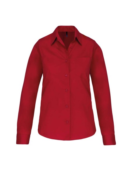 K-KA542-LADIES' LONG-SLEEVED COTTON POPLIN SHIRT