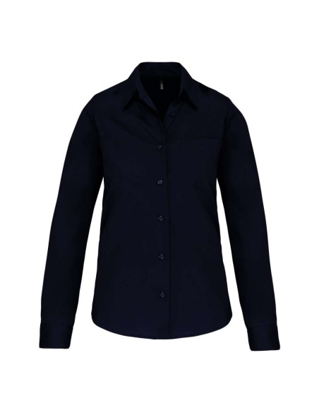 K-KA542-LADIES' LONG-SLEEVED COTTON POPLIN SHIRT