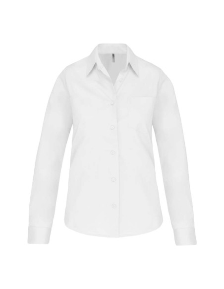 K-KA542-LADIES' LONG-SLEEVED COTTON POPLIN SHIRT
