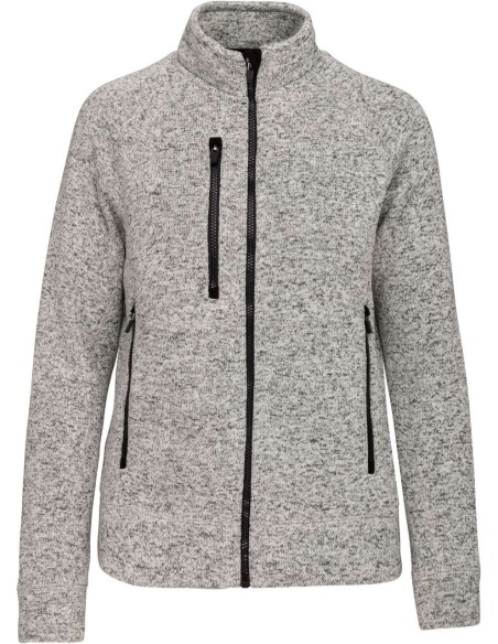 K-KA9107-LADIES' FULL ZIP HEATHER JACKET