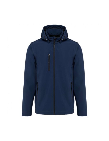K-KB422-UNISEX 3-LAYER SOFTSHELL HOODED JACKET WITH REMOVABLE SLEEVES