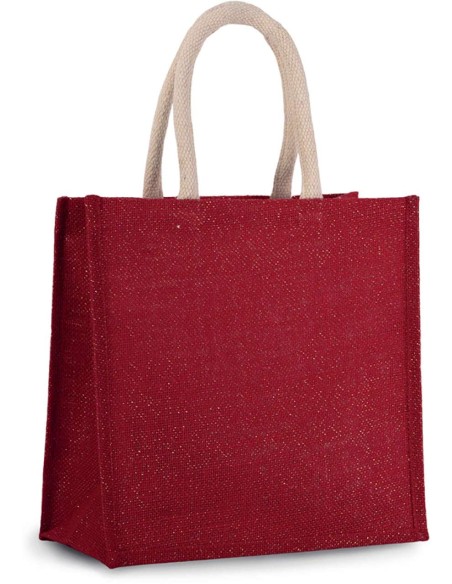 K-KI0274-JUTE CANVAS TOTE - LARGE