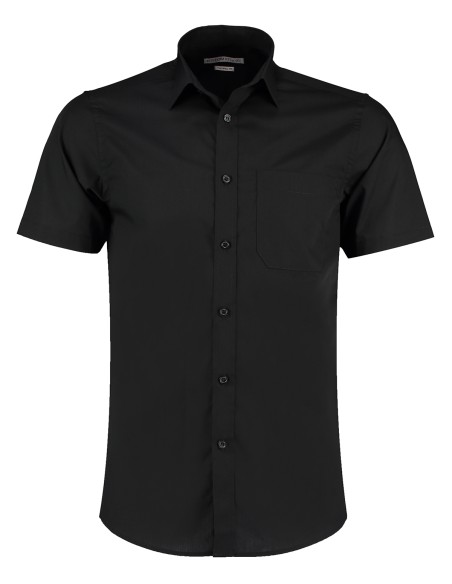 K-KK141-Mens Tailored Fit Poplin Shirt Short Sleeve