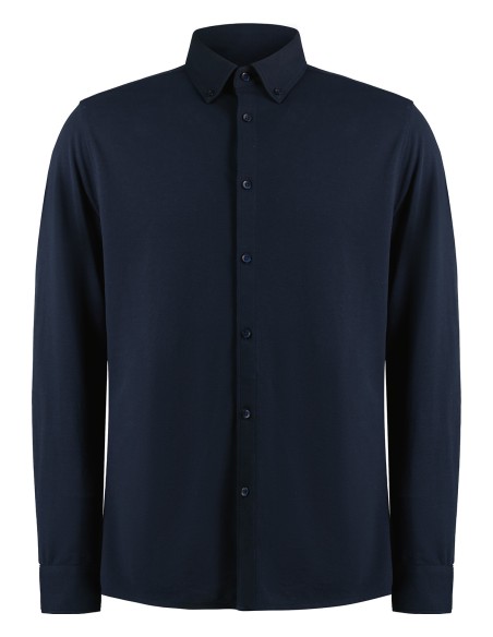 K-KK143-Tailored Fit Superwash® 60º Pique Shirt Long Sleeve