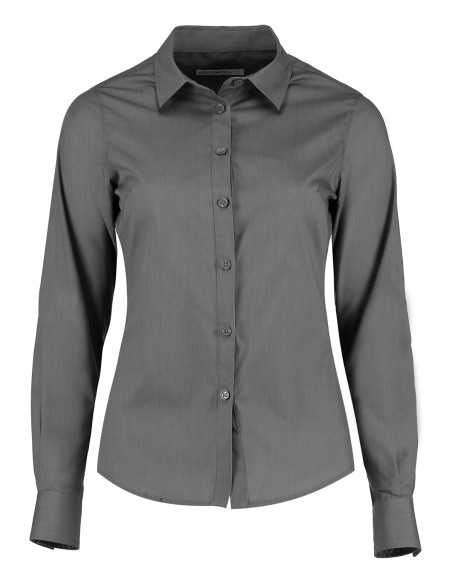 K-KK242-Womens Tailored Fit Poplin Shirt Long Sleeve