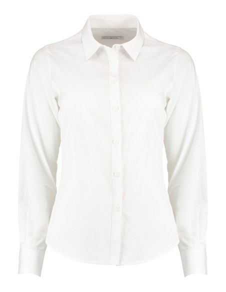 K-KK242-Womens Tailored Fit Poplin Shirt Long Sleeve
