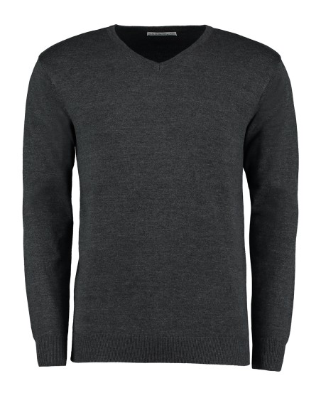 K-KK352-Regular Fit Arundel V-Neck Sweater