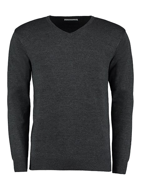 K-KK352-Regular Fit Arundel V-Neck Sweater
