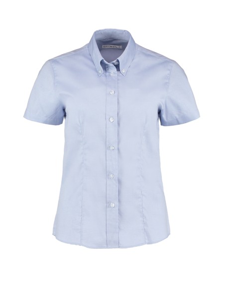 K-KK701-Womens Tailored Fit Corporate Oxford Shirt Short Sleeve