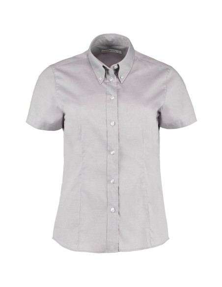 K-KK701-Womens Tailored Fit Corporate Oxford Shirt Short Sleeve