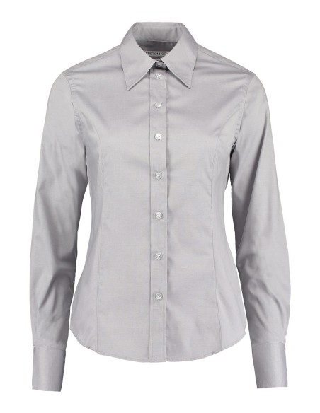 K-KK702-Womens Tailored Fit Corporate Oxford Shirt Long Sleeve