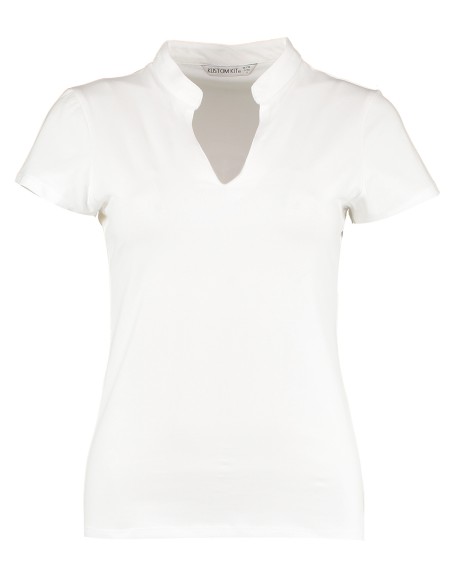 K-KK770-Women`s Regular Fit Mandarin Collar Top