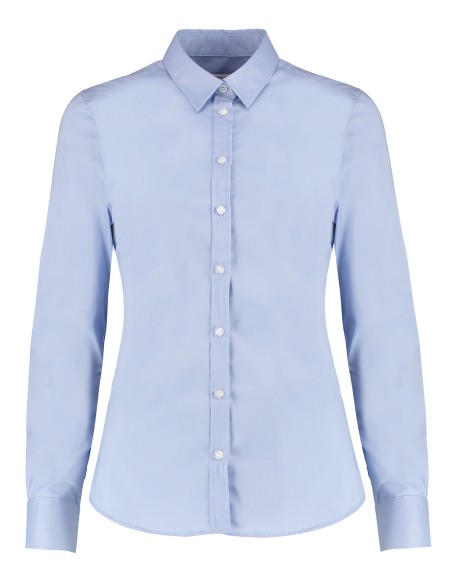 K-KK782-Womens Tailored Fit Stretch Oxford Shirt Long Sleeve