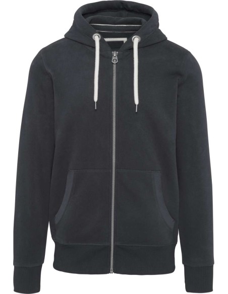 K-KV2306-MEN’S VINTAGE ZIPPED HOODED SWEATSHIRT