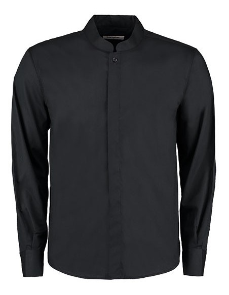 B-KK123-Mens Tailored Fit Mandarin Collar Shirt Long Sleeve