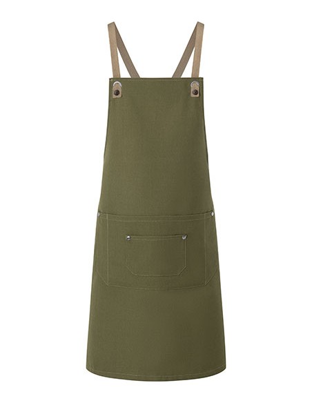 K-LS39-Bib Apron Urban-Nature With Cross Straps And Big Pocket