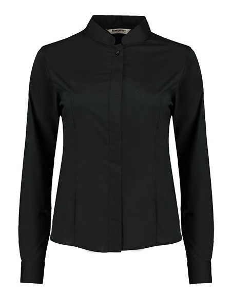 B-KK740-Womens Tailored Fit Shirt Mandarin Collar Long Sleeve